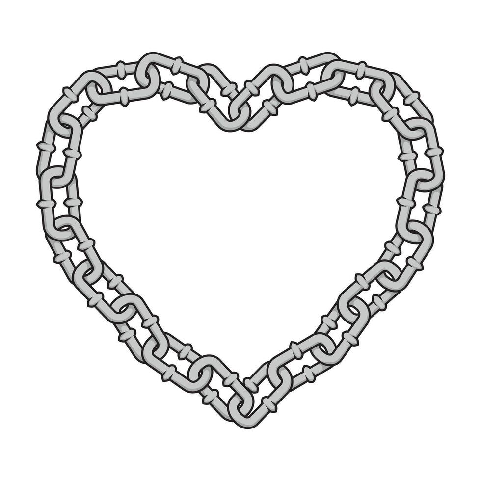 Chain in shape of a heart vector