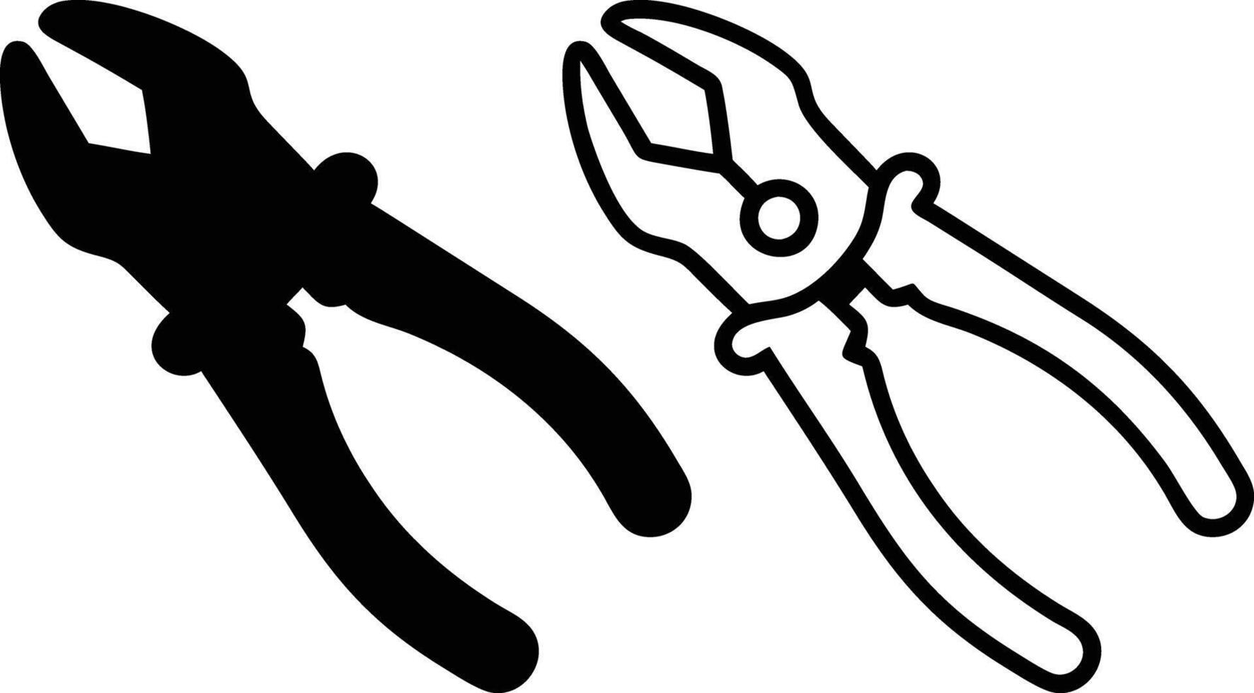 Combination pliers silhouette icon line art vector
