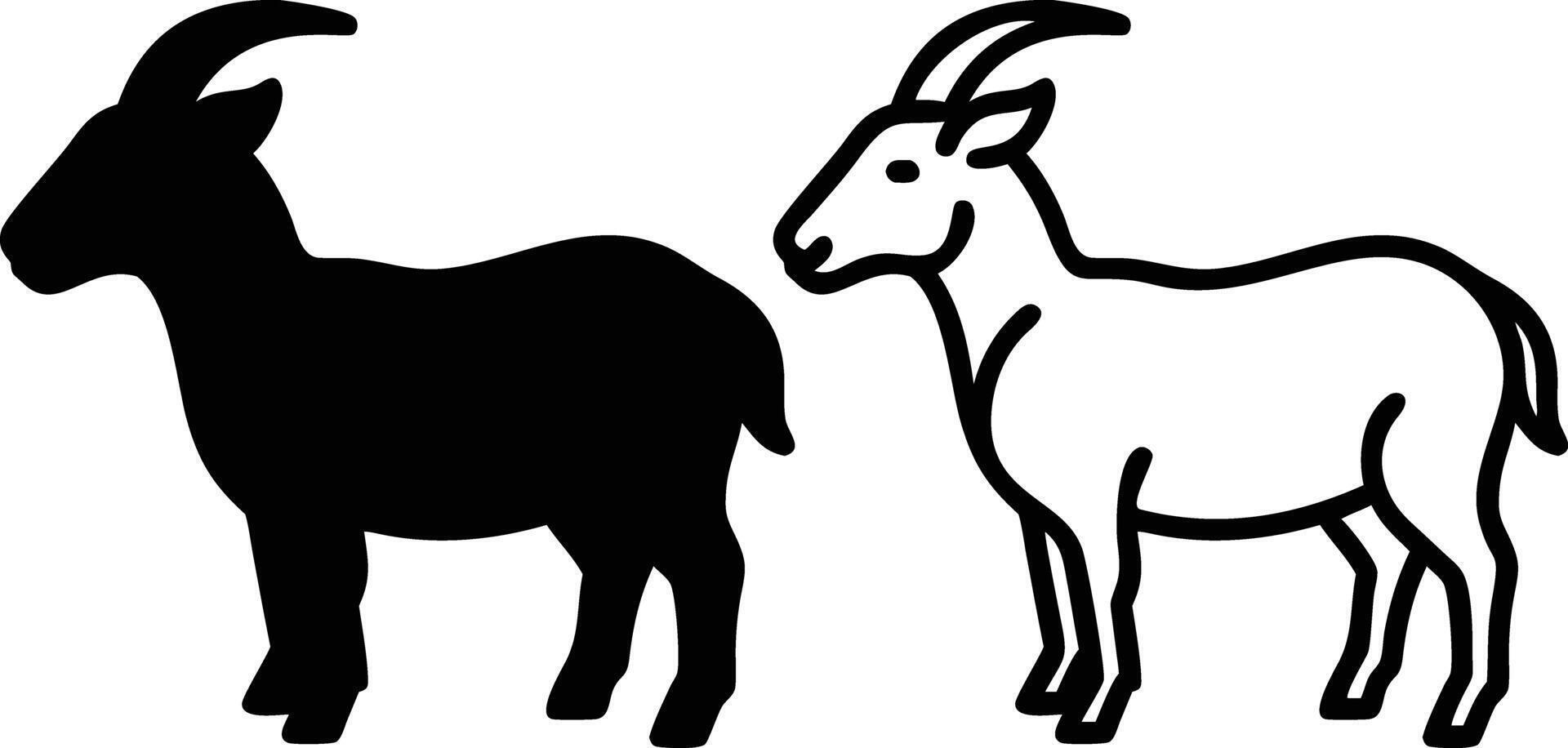 Goat silhouette icon line art vector