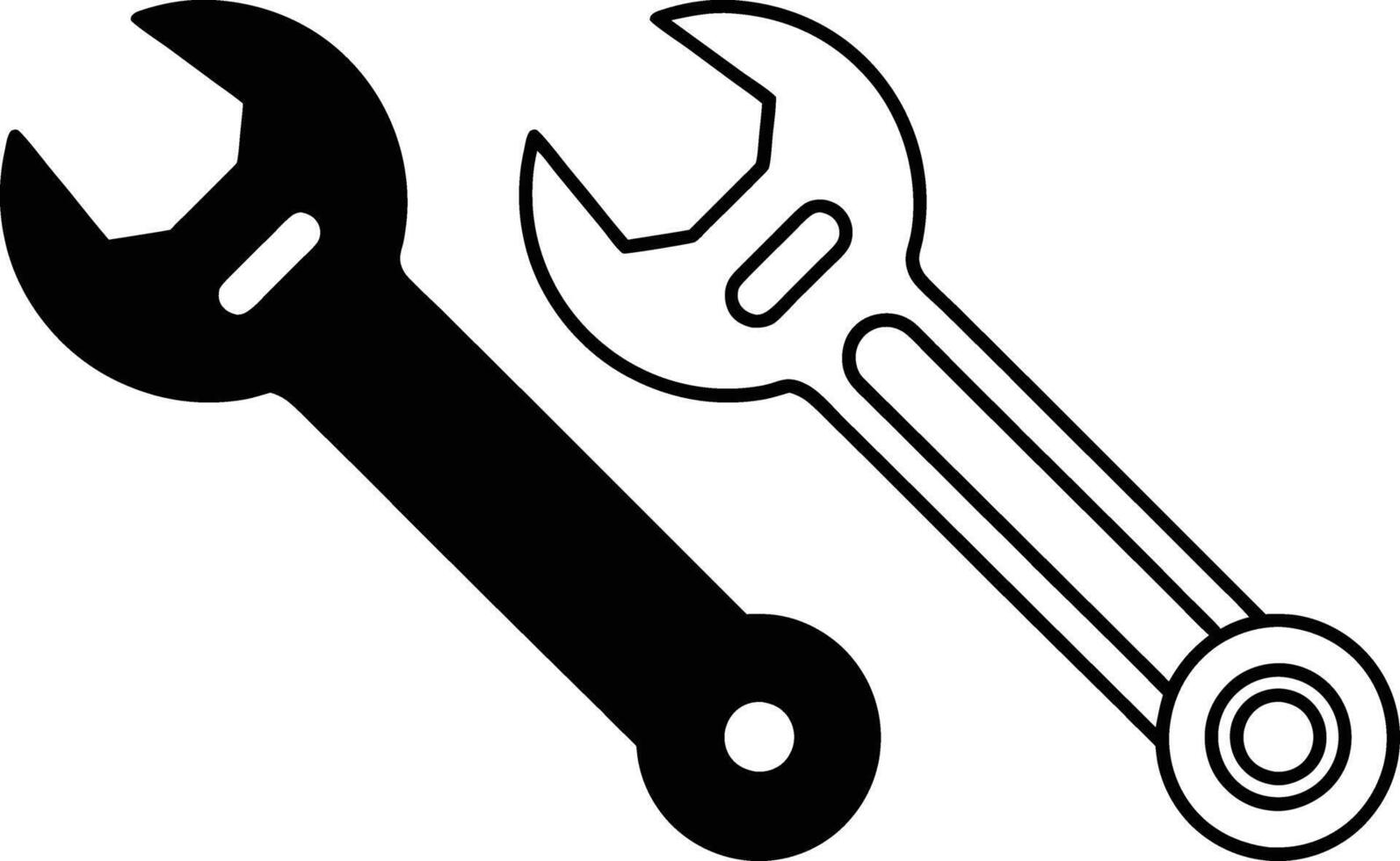 Wrench silhouette icon line art vector