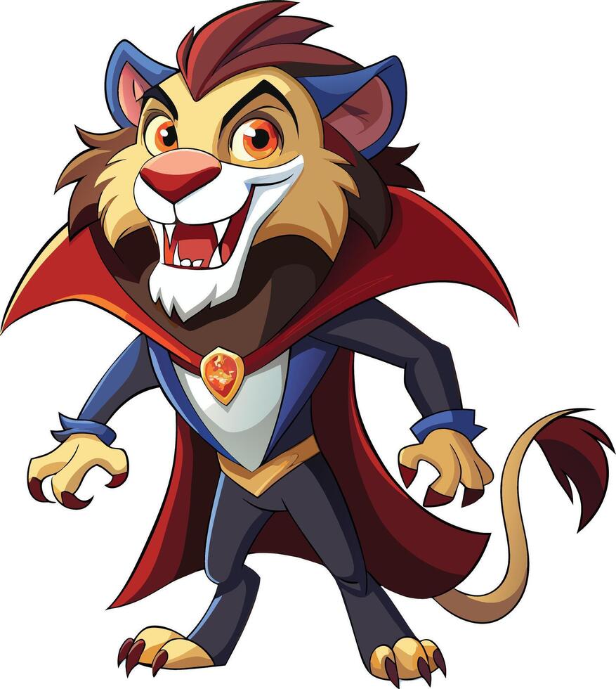 Vampire lion character illustration vector