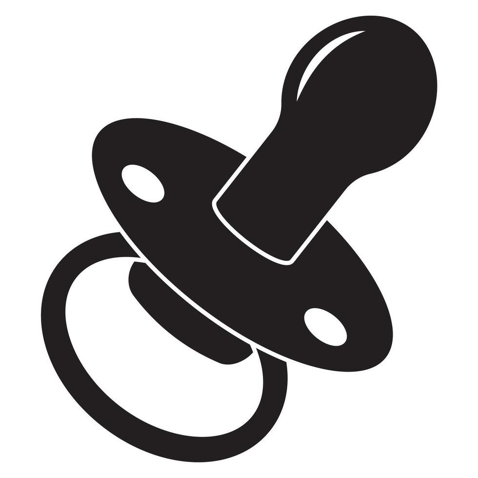 Pacifier editable stroke outline icon isolated on white background flat illustration. vector