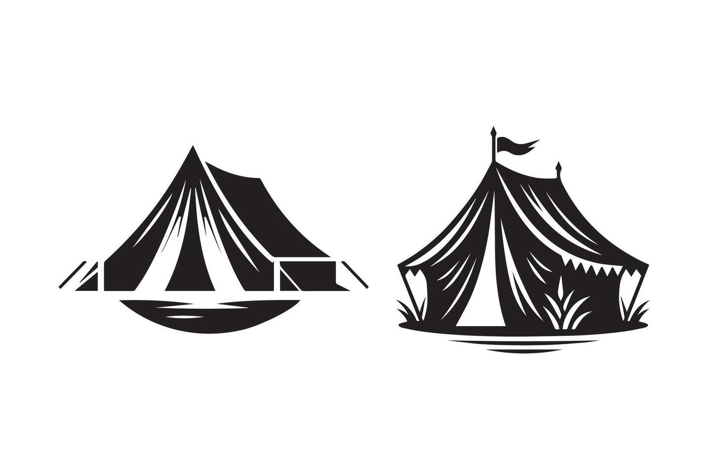 Tent Design Silhouette Illustration vector