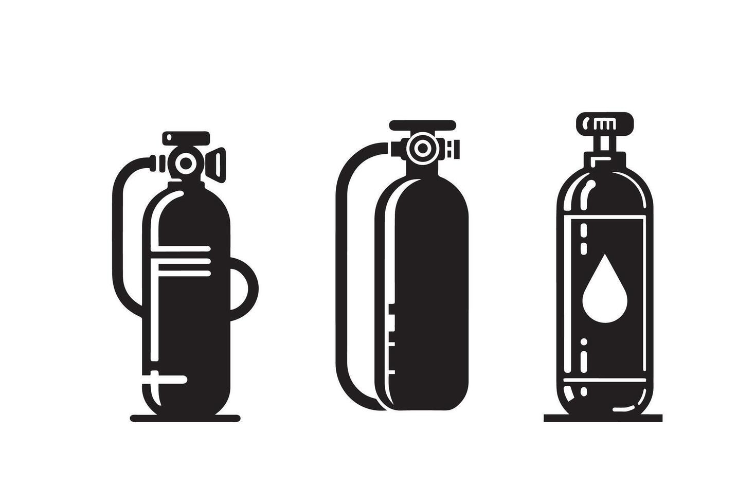 Oxygen cylinder Silhouette Illustration vector