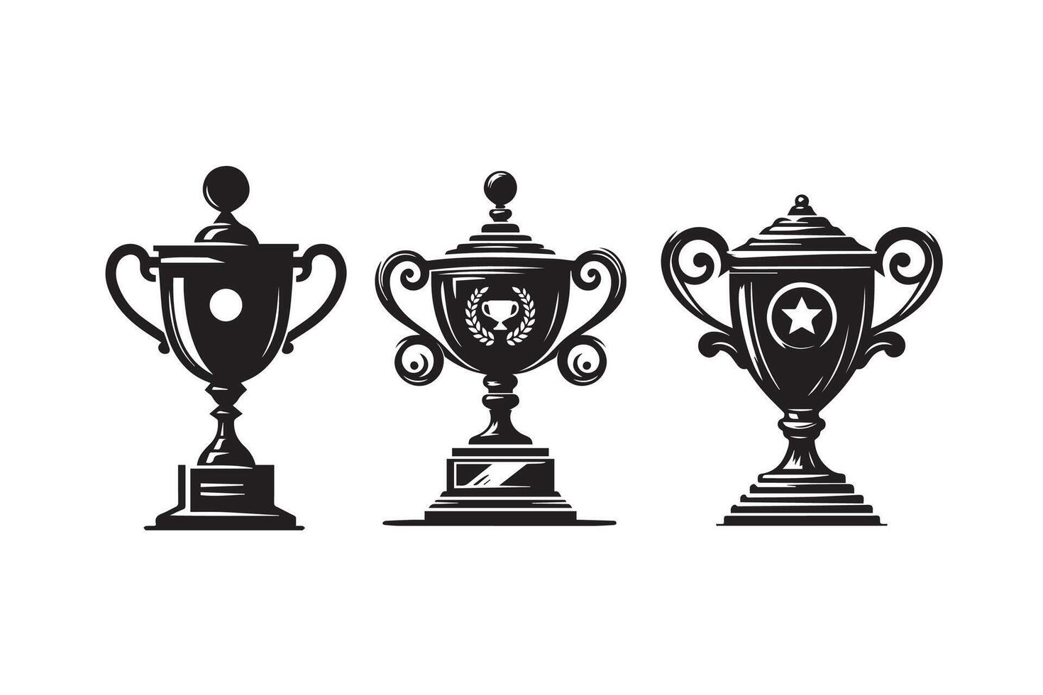 Trophy Cup Silhouette Illustration Design vector