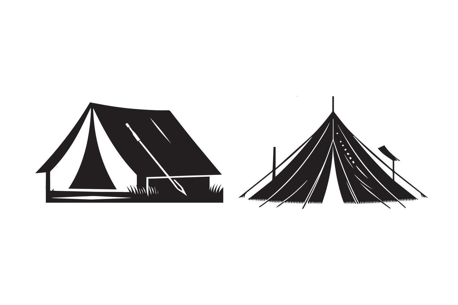 Tent for camping Silhouette Illustration vector