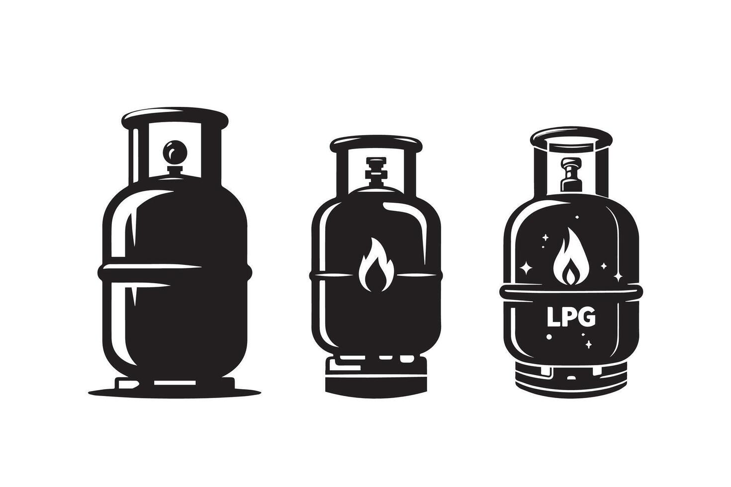 LPG Gas cylinder Silhouette Illustration Design vector
