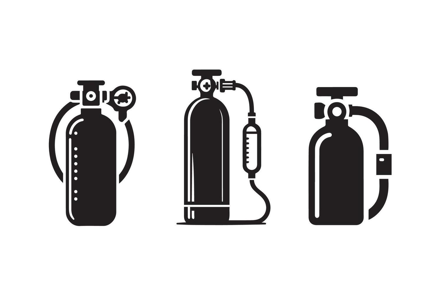Oxygen cylinder Silhouette Illustration Design vector