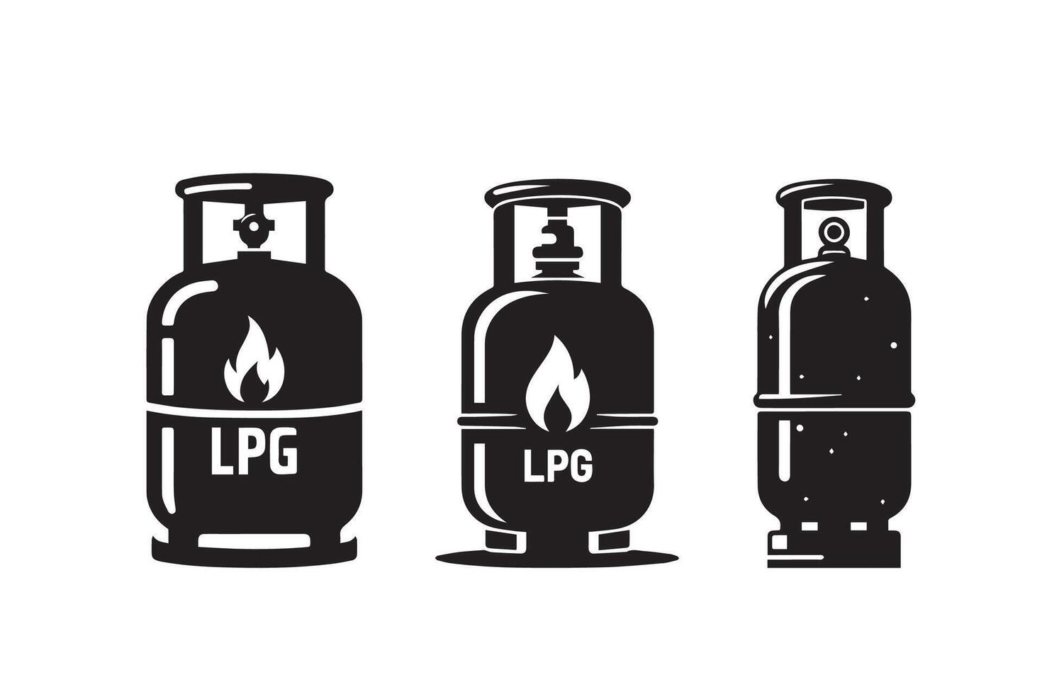 LPG Gas cylinder Silhouette Illustration vector