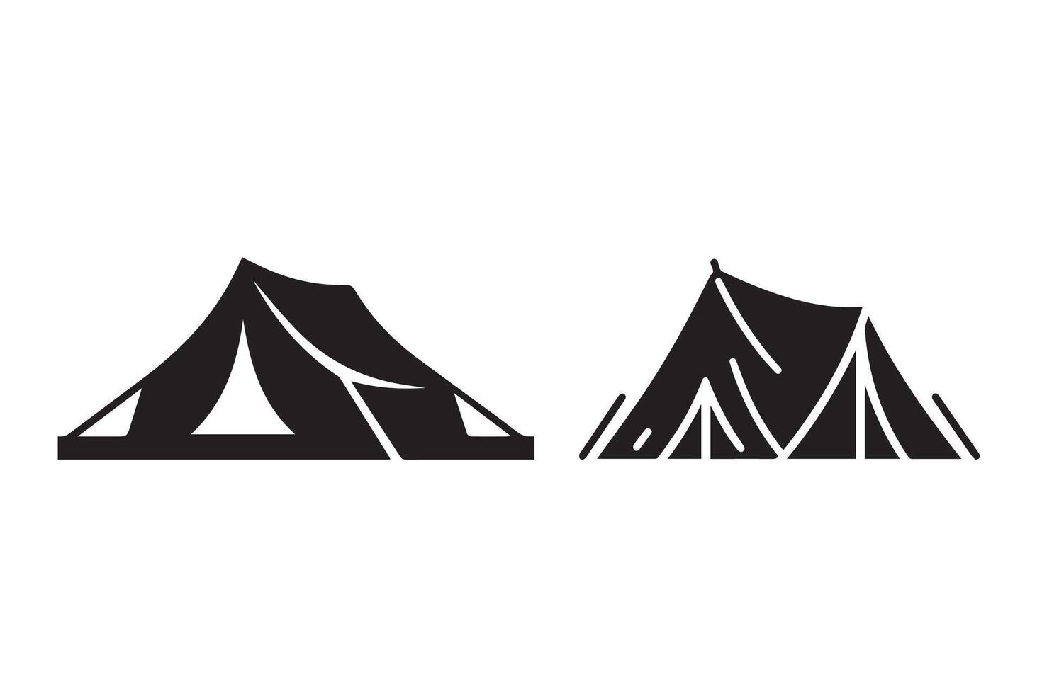 camping Tent Silhouette Illustration vector