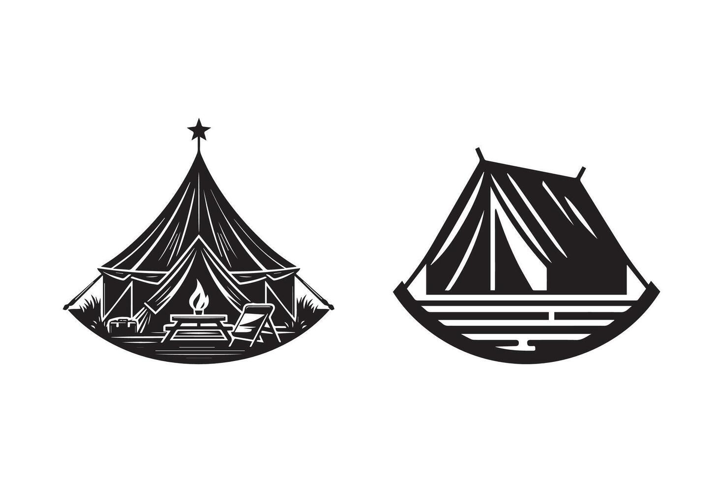 Tent Silhouette Illustration Design art work vector