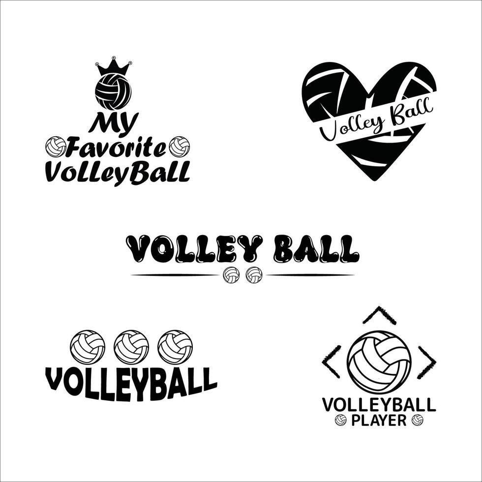 Volleyball Typography Bundle vector