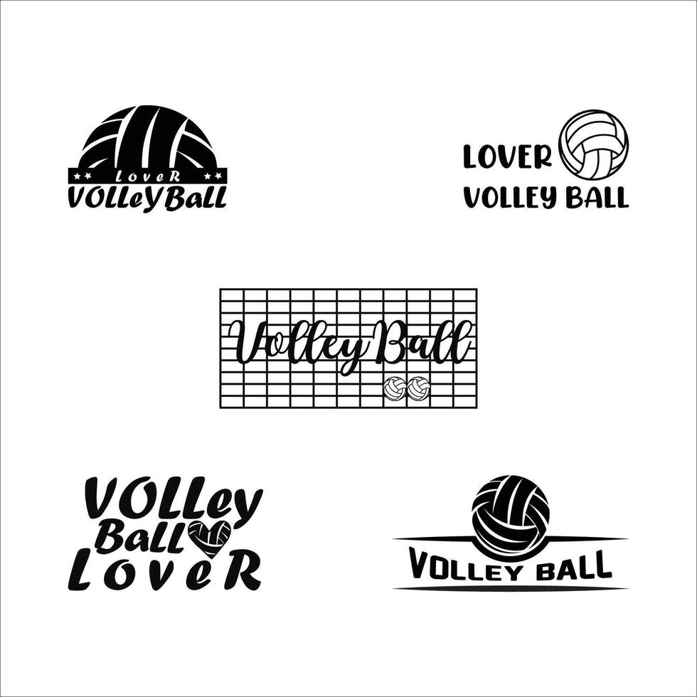 volleyball bundle sport logo vector
