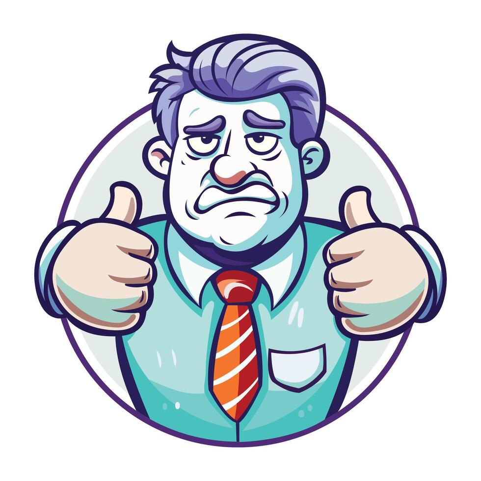 A flat striker of a character with unenthusiastic expression vector