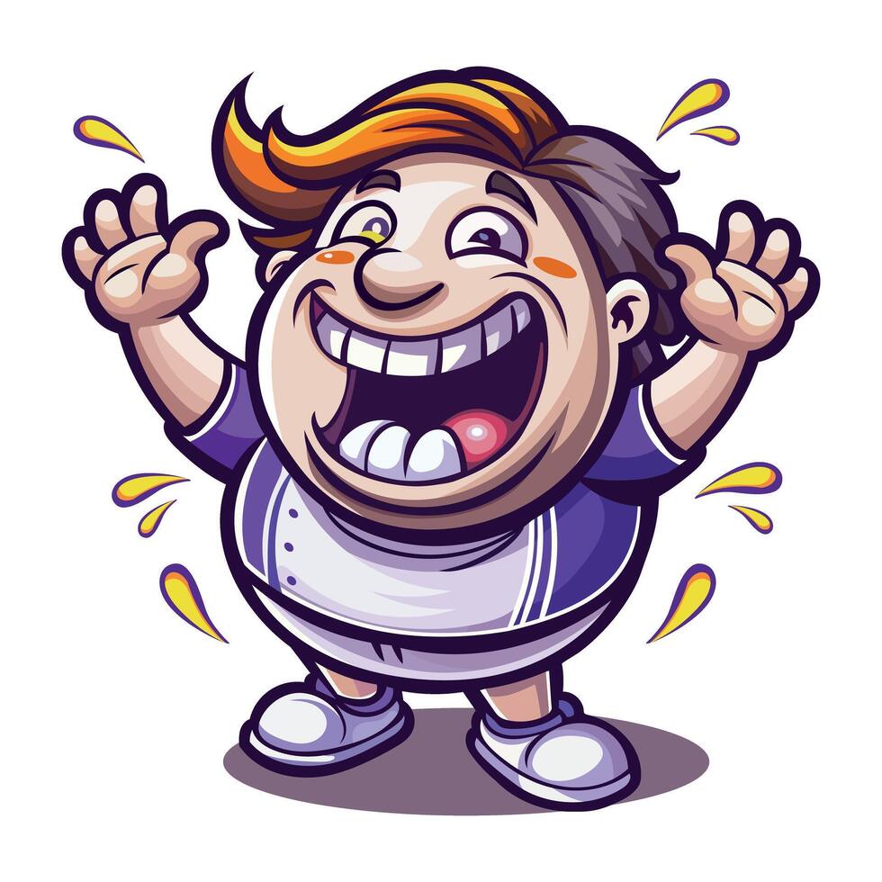 A flat style sticker of exciting man vector