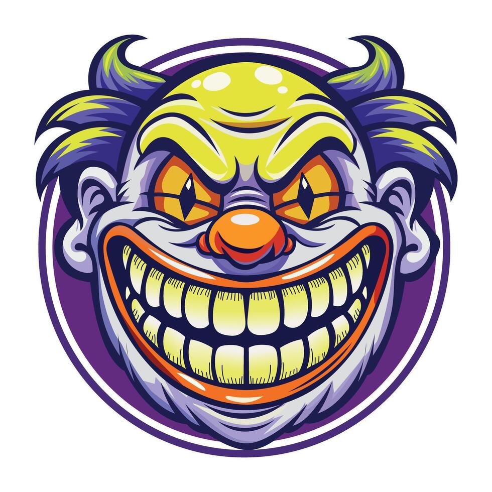 A flat sticker of scary smile vector
