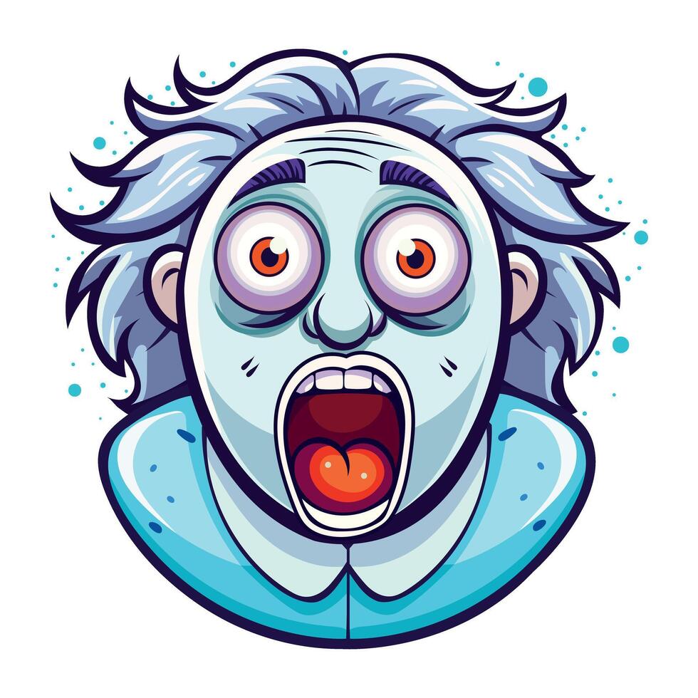 A flat style sticker of an afraid man vector