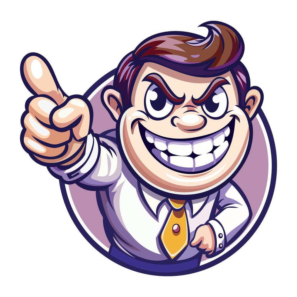 A flat sticker of a pointing person vector