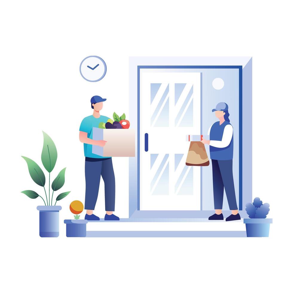 A flat illustration of delivery time vector