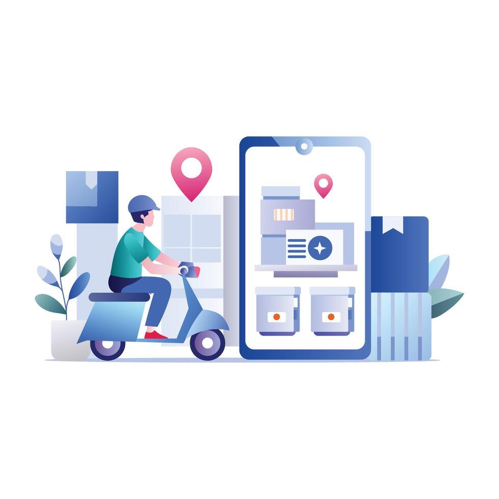 Online order illustration in flat style vector