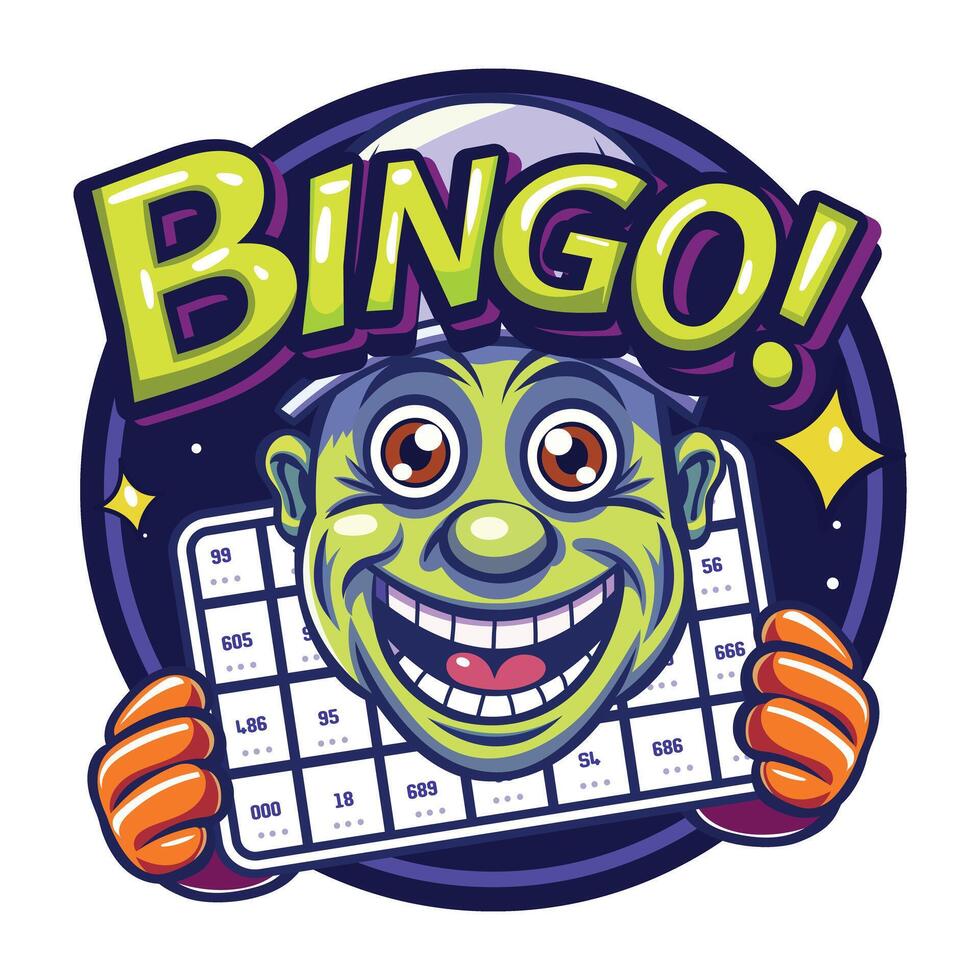 Bingo typography sticker in flat style vector