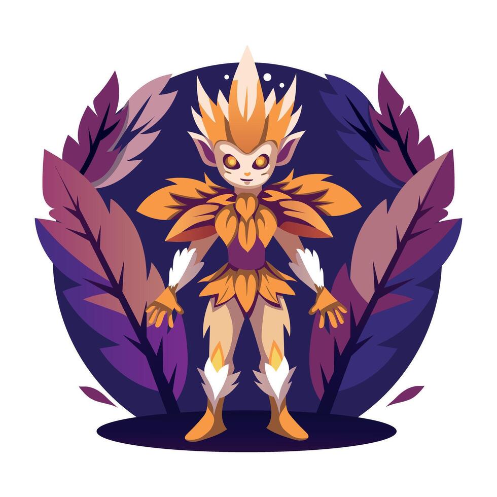 A flat illustration of forest monster vector