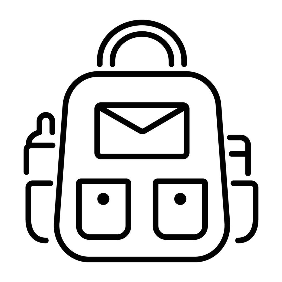 Baby bag with feeder, a line style icon vector