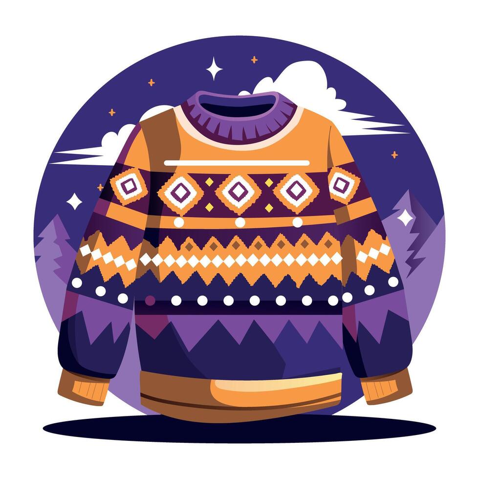 A flat illustration of winter sweater vector
