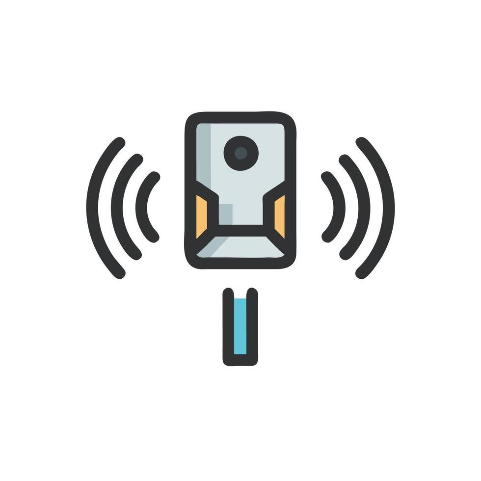 a phone with a microphone icon on a white background vector