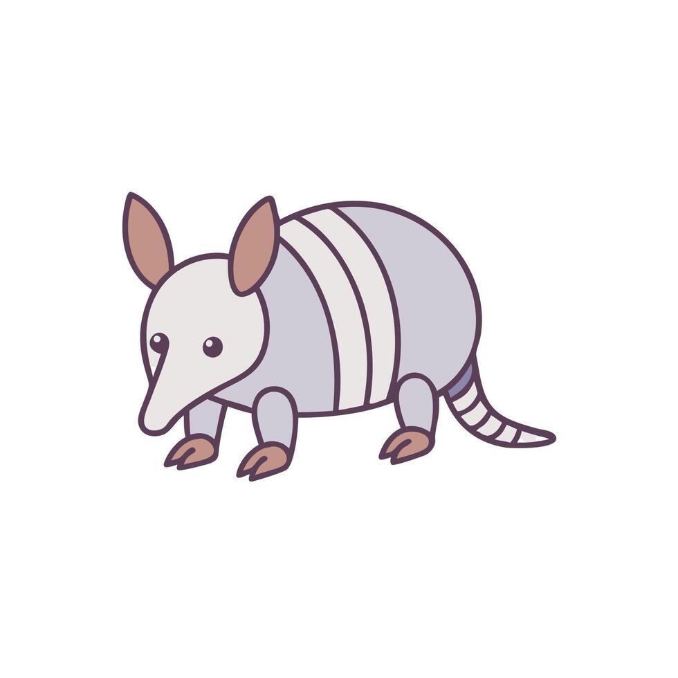 an armadillo with a striped body and long tail vector