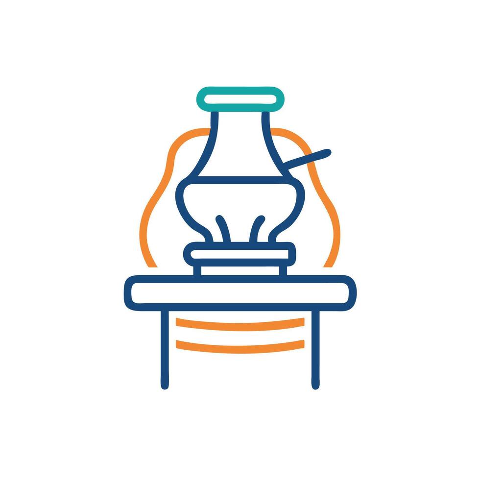 an illustration of a lamp on a table vector