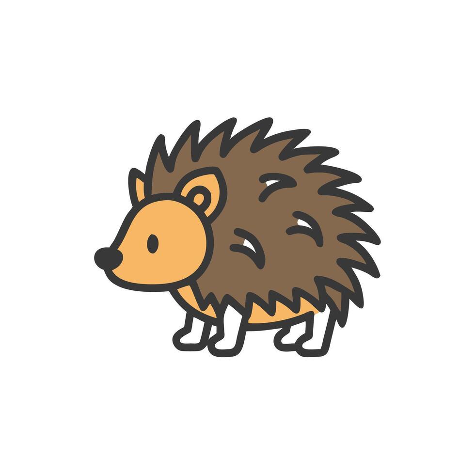 a hedgehog is standing in a line on a white background vector
