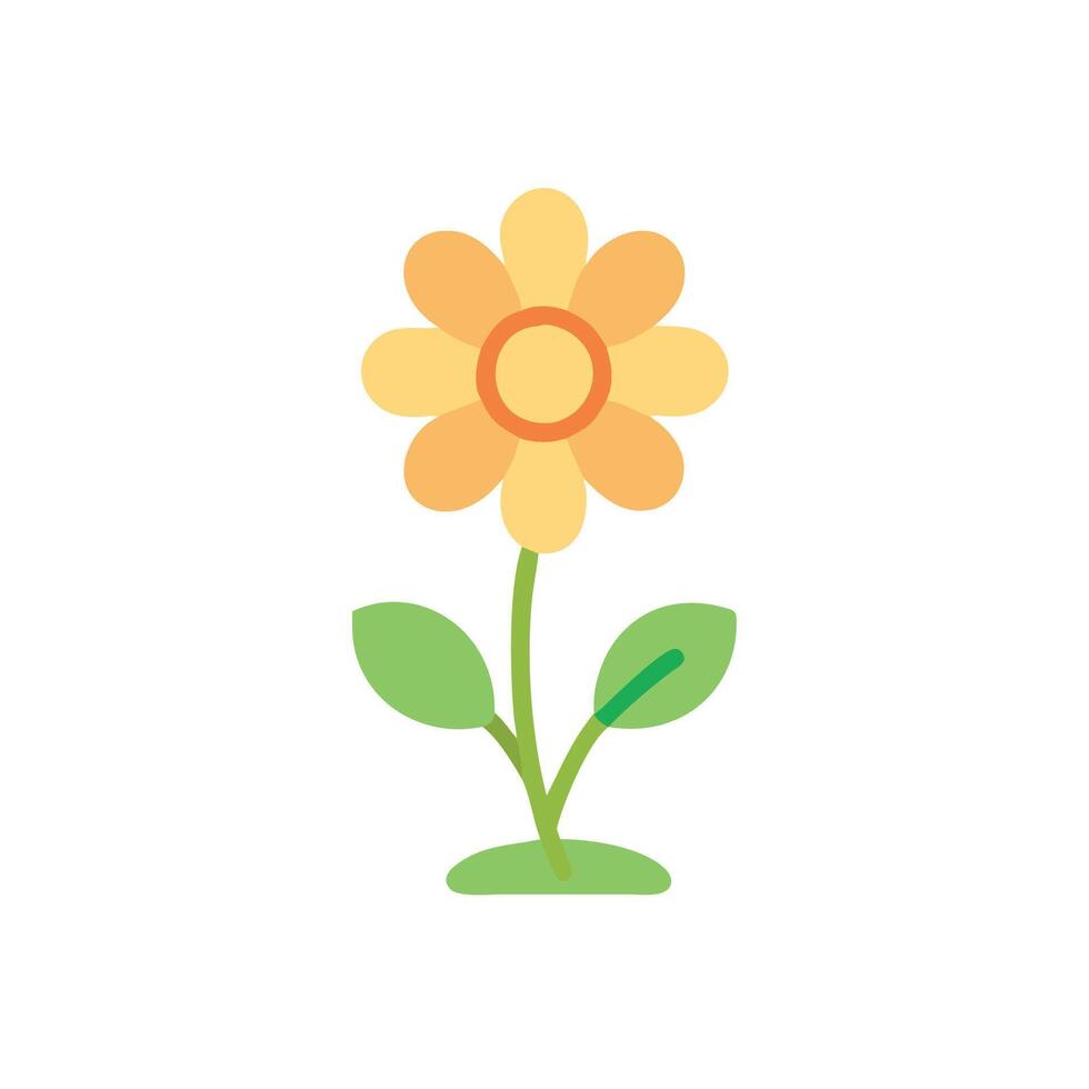 a flower with leaves on a white background vector