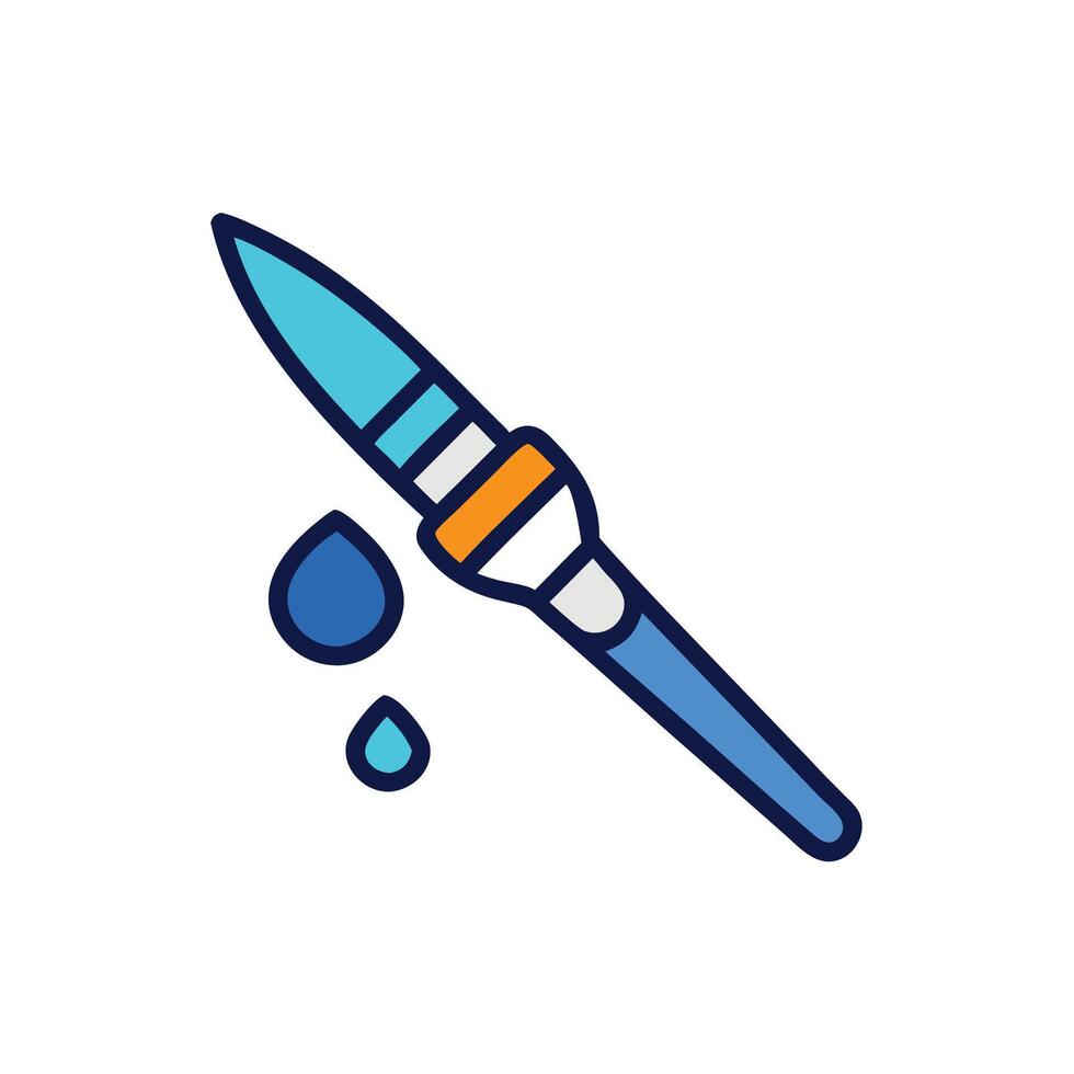 a paintbrush with a drop of paint on it vector