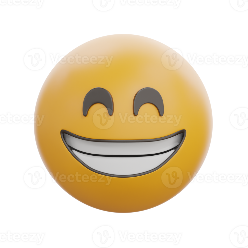 3D Beaming Face With Smiling Eyes Emoji png