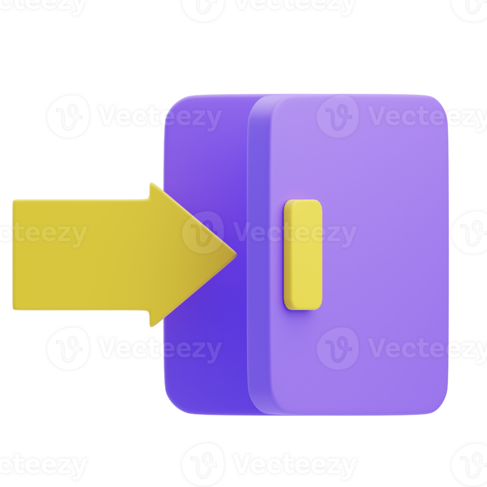 3D Digital Security Vault Access Arrow png