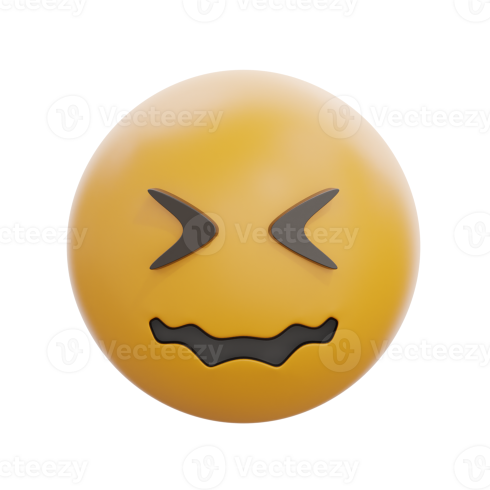 3D Confounded Face Emoji Expression png