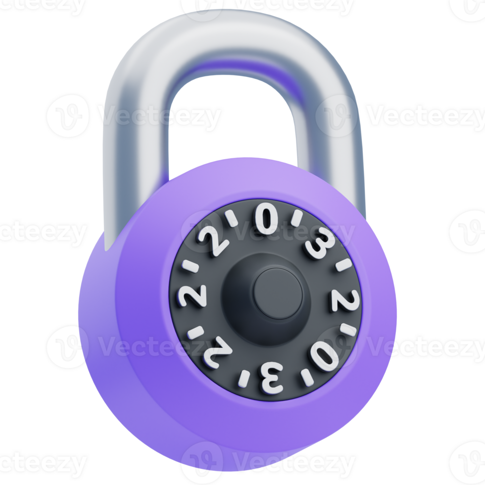 3D Combination Lock for Enhanced Security png