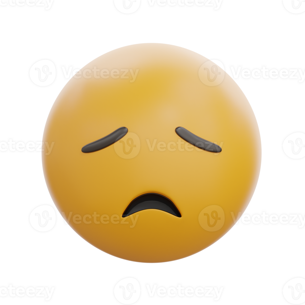 3D Disappointed Face Emoji Expression Icon png