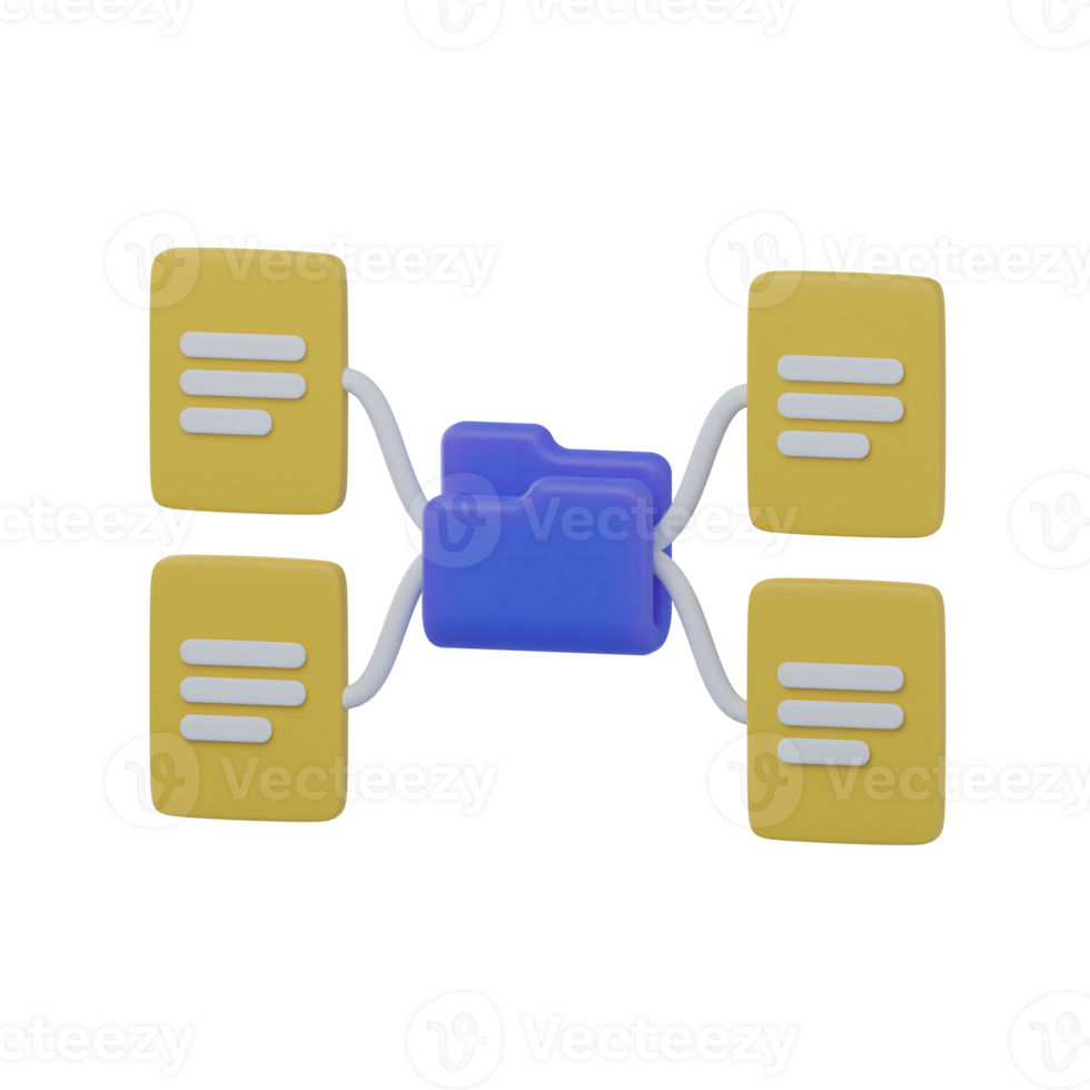 3D Audit Data Management Workflow Illustration png