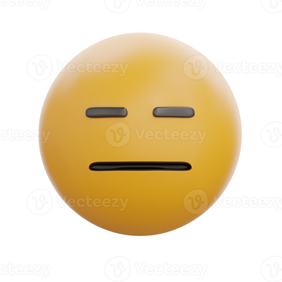 3D Neutral Expression Emoji Face Icon png