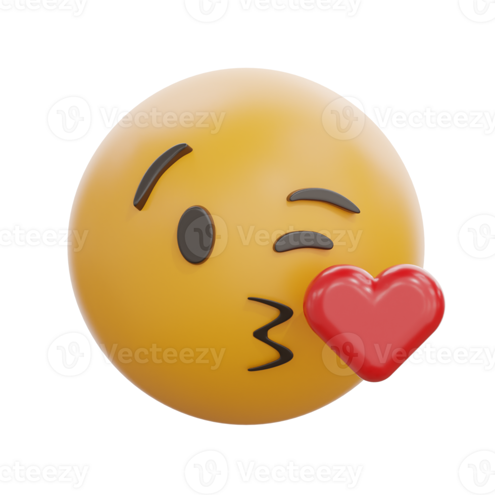 3D Face Blowing A Kiss Emoji png