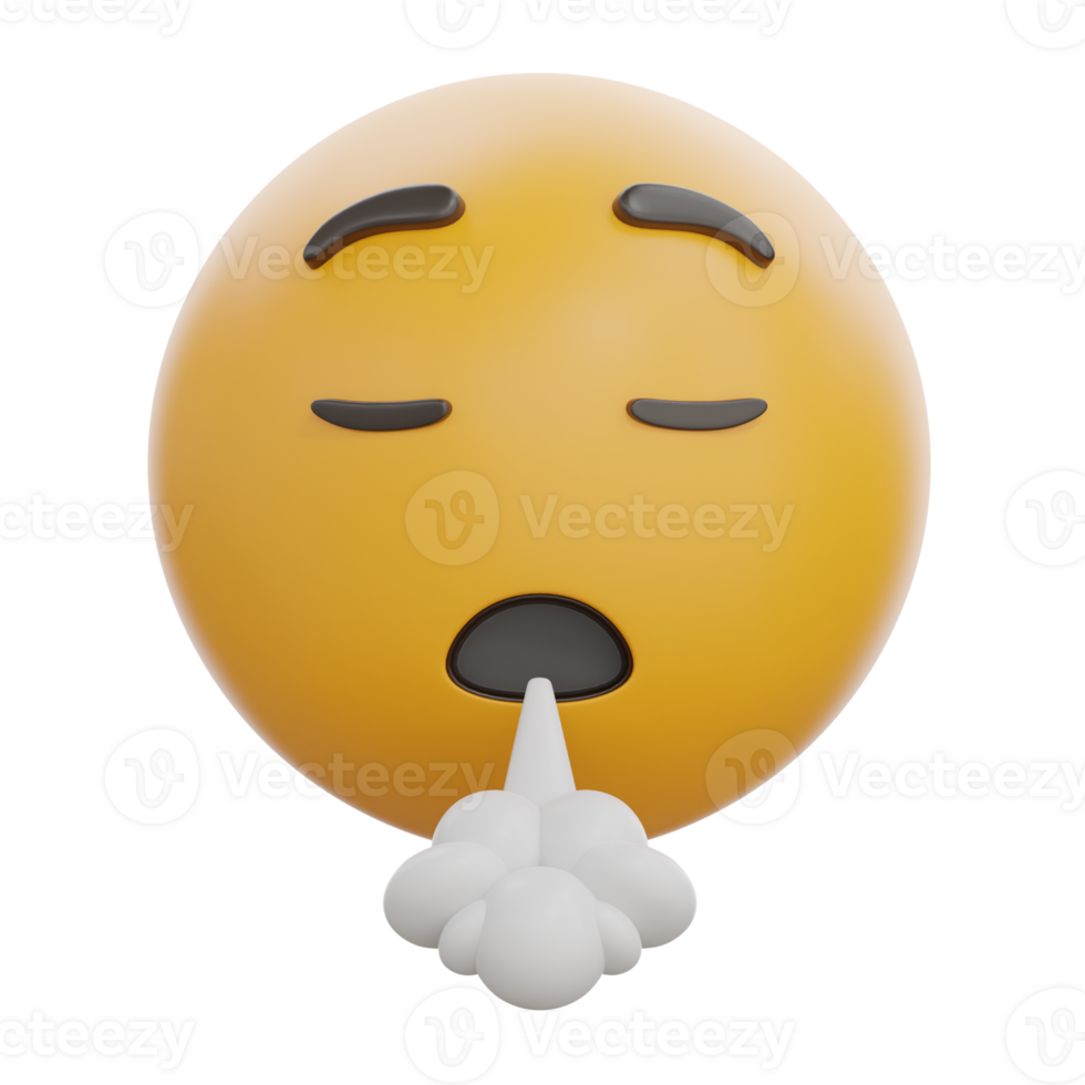 3D Tired Exhaling Face Emoji Icon png