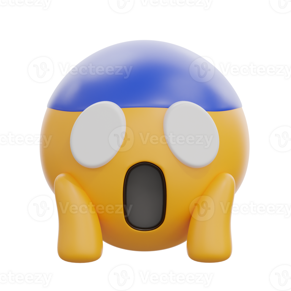 3D Face Screaming In Fear Emoji Icon png