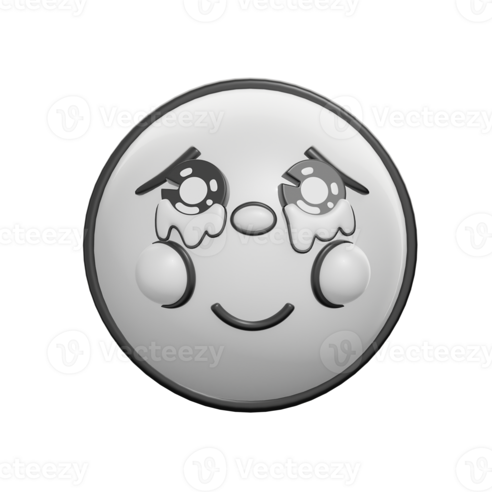 Retro 3D Emoticon With Tears Expression png
