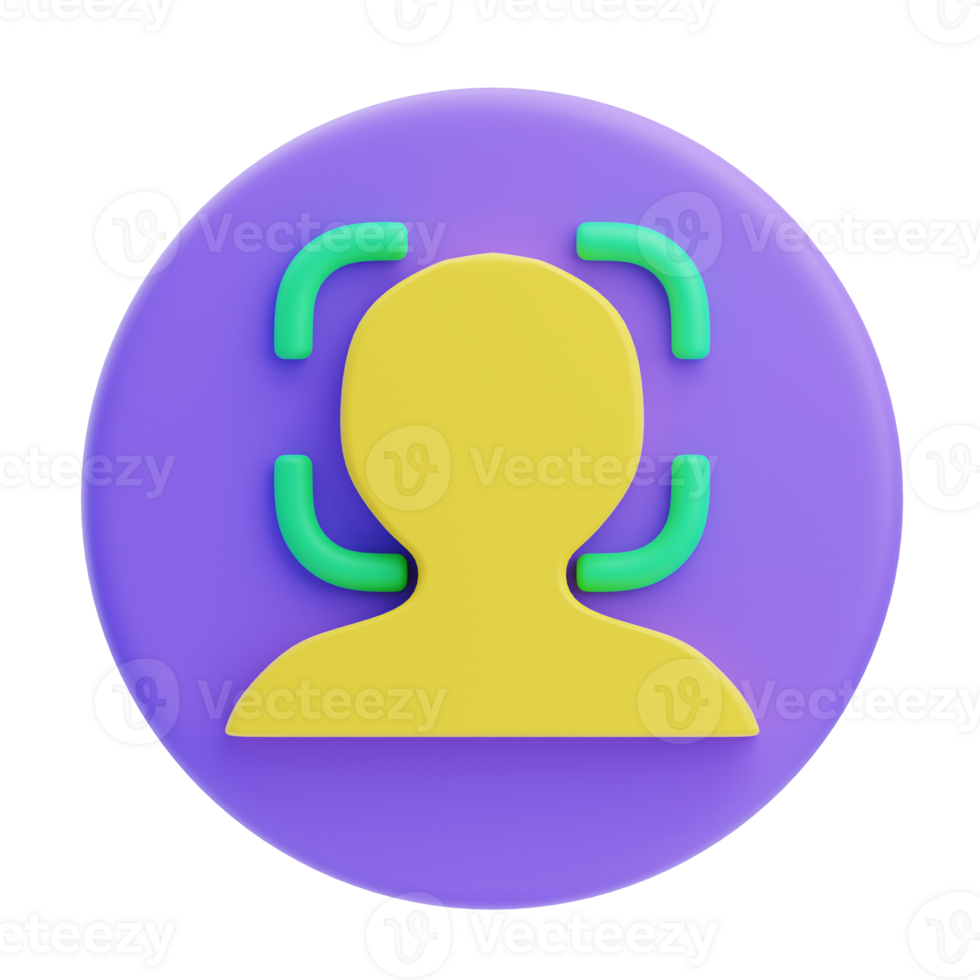 3D Facial Recognition Security Illustration png