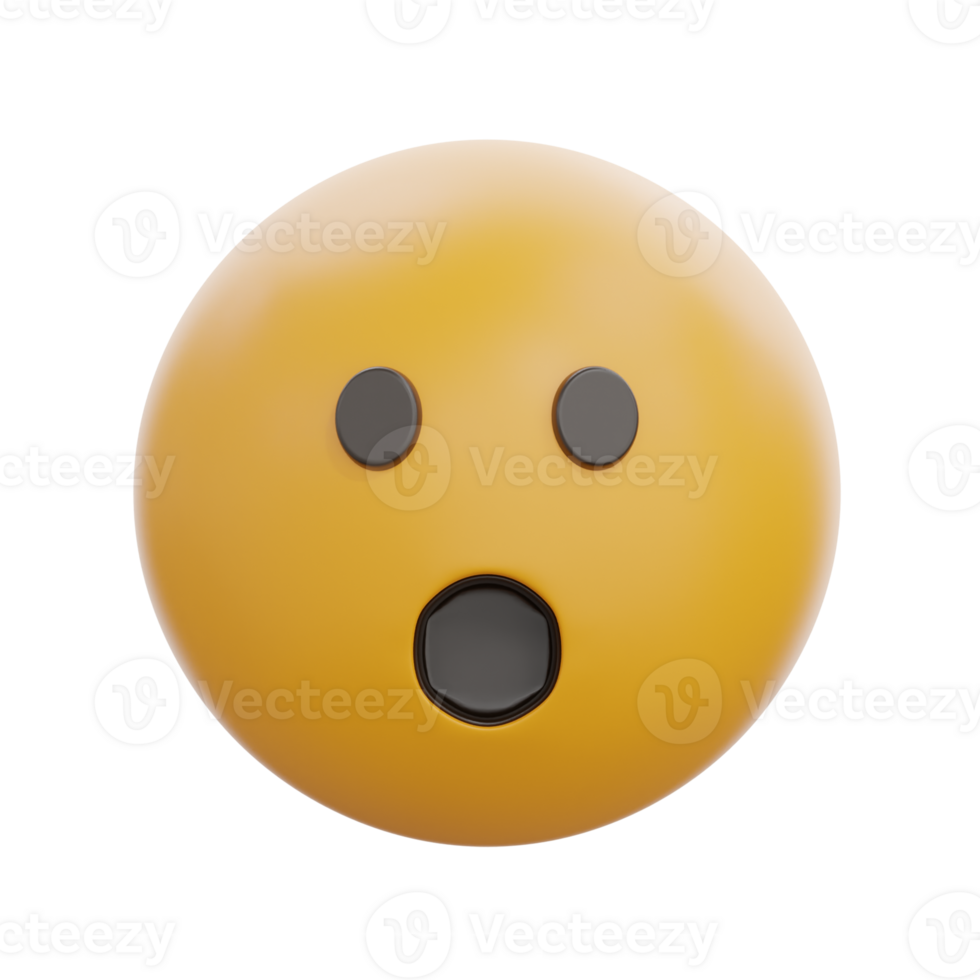 Surprised Face Open Mouth 3D Emoji png