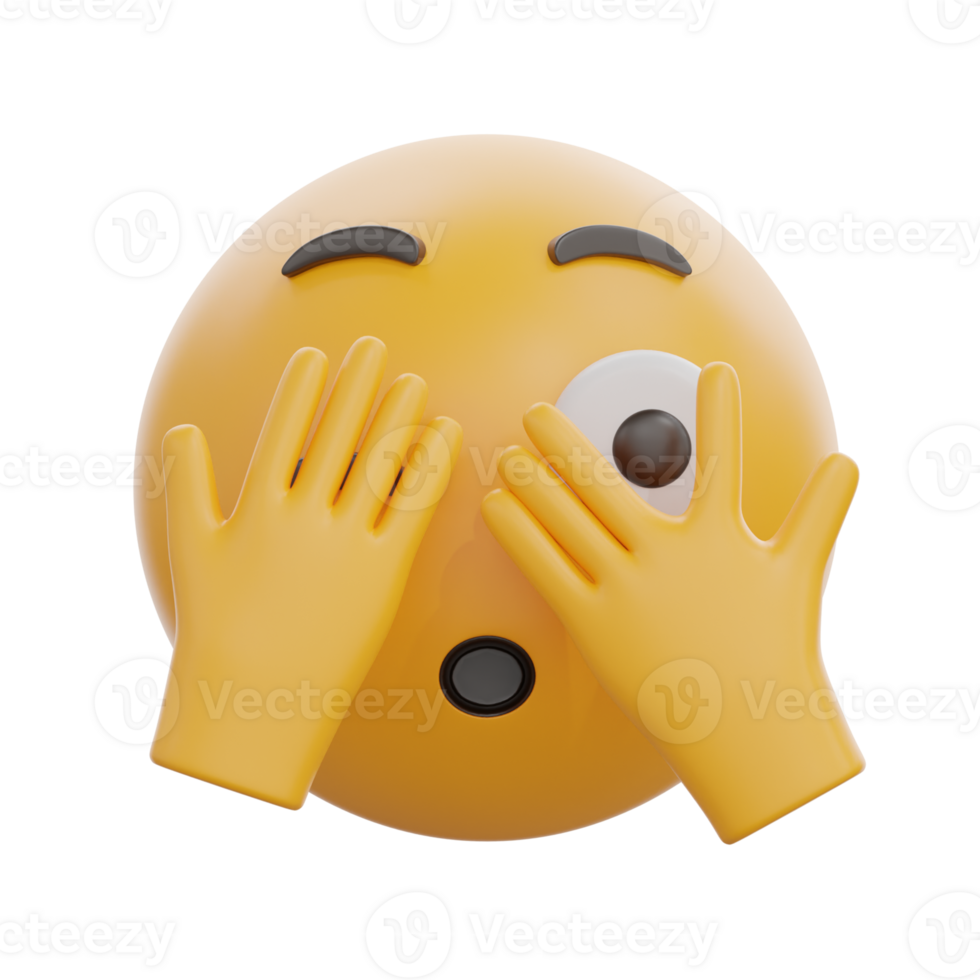 3D Face With Peeking Eye Emoji png