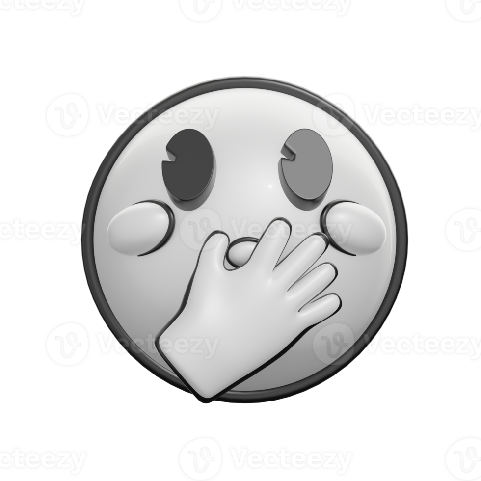 Retro 3D Emoticon With Surprised Expression Illustration png