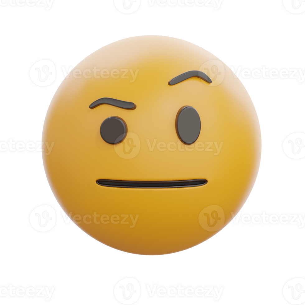 3D Raised Eyebrow Face Emoji Emoticon png